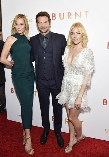 Брэдли Купер, Сиенна Миллер и Ума Турман на премьере фильма «Шеф Адам Джонс»