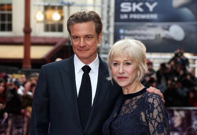 Хелен Миррен и Колин Фёрт на премьере фильма «Всевидящее око»