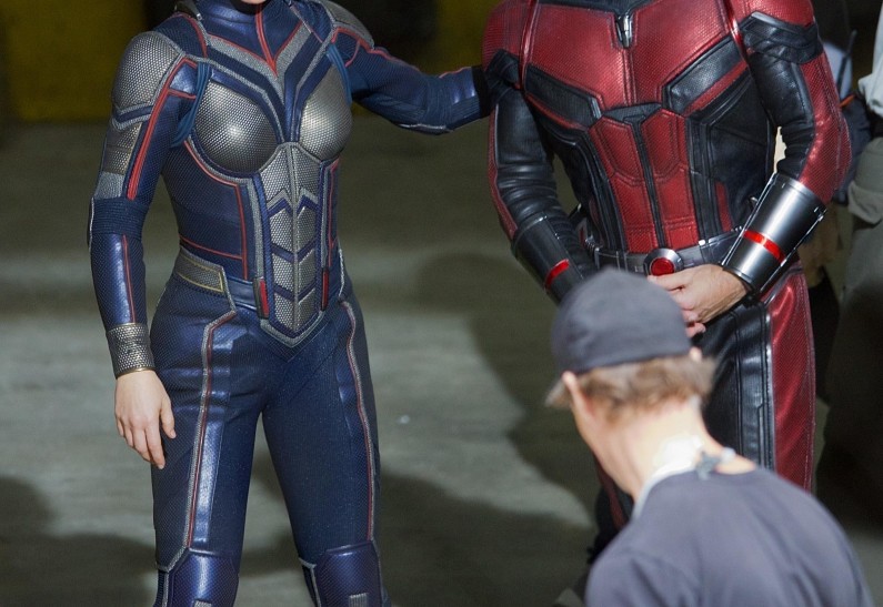 Пол Радд и Эванджелин Лилли на съемках фильма «Человек-Муравей и Оса»: фото