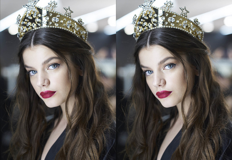 Кошачьи стрелки и яркие губы: рассказываем как создавался главный макияж показа Dolce&Gabbana