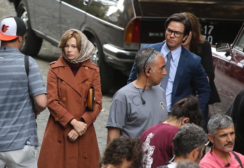 Мишель Уильямс и Марк Уолберг на съемках нового фильма Ридли Скотта