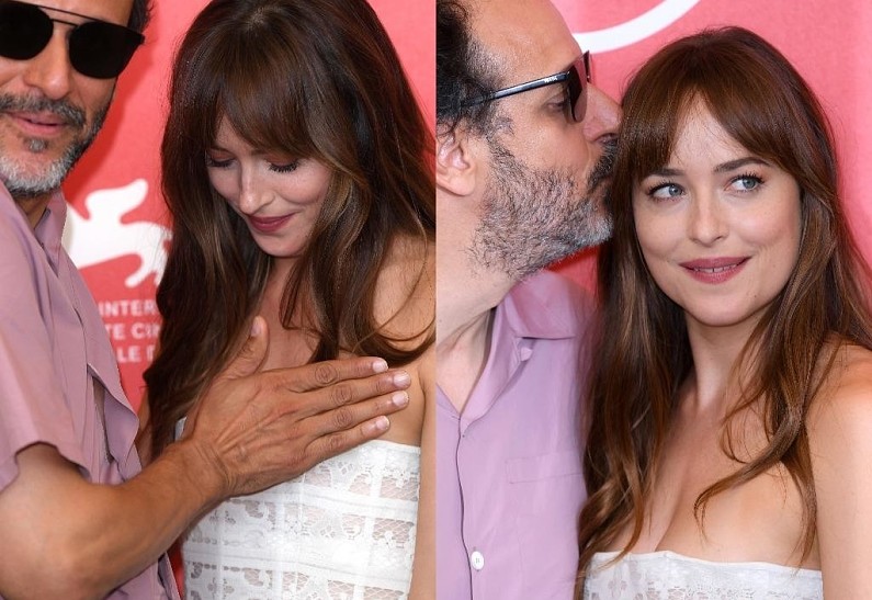 Дакота Джонсон засмущалась, когда режиссер Гуаданьино попытался прикрыть её грудь