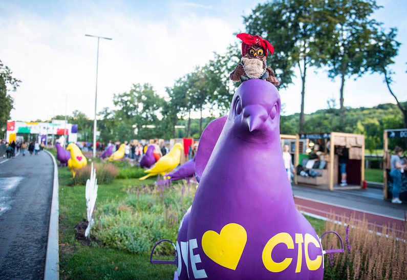 Откуда взялись гигантские фиолетовые голуби на фестивале «Ласточка»