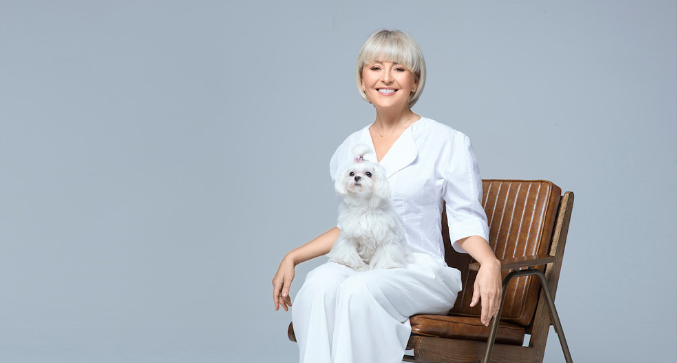 В кадре: мальтийская болонка Мишель