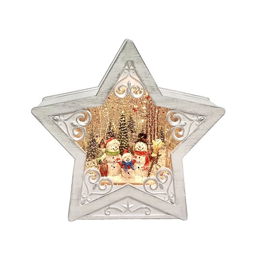Рождественская звезда со снеговиками, Timsor. Этот необычный новогодний сувенир можно найти в салонах Кенгуру