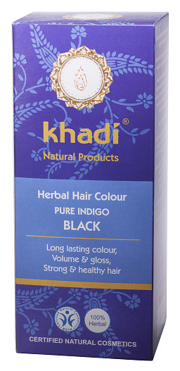 растительная краска для волос Pure Indigo, Black, Khadi.