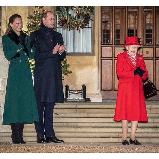 Кейт Миддлтон, принц Уильям и королева Елизавета