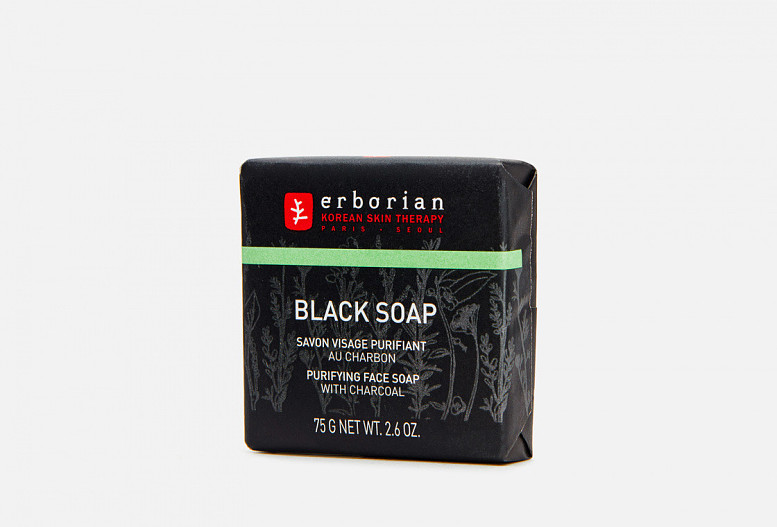 Черное мыло для лица с углем, Erborian
