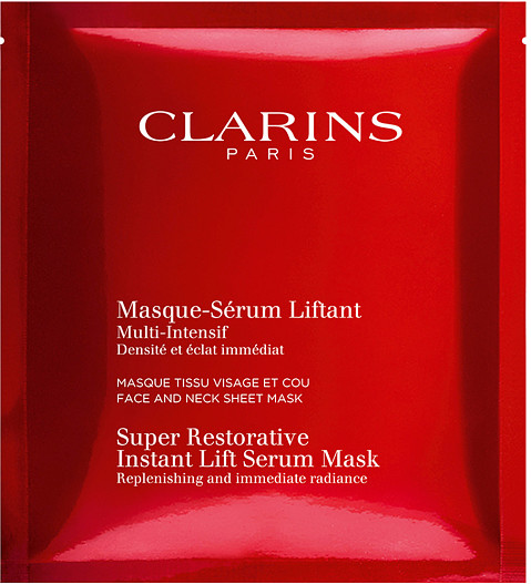 Восстанавливающая тканевая маска для лица и шеи с эффектом лифтинга, Multi-Intensif, Clarins