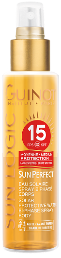 Солнцезащитный бифазный спрей для тела со степенью защиты SPF15, Guinot