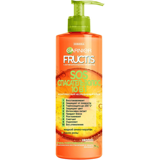 Несмываемый крем, Sos-спасатель 10 в 1, Fructis, Garnier