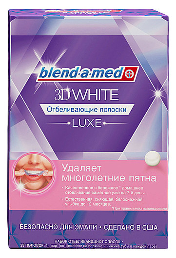 Отбеливающие полоски 3D White Luxe, Blend-a-Med
