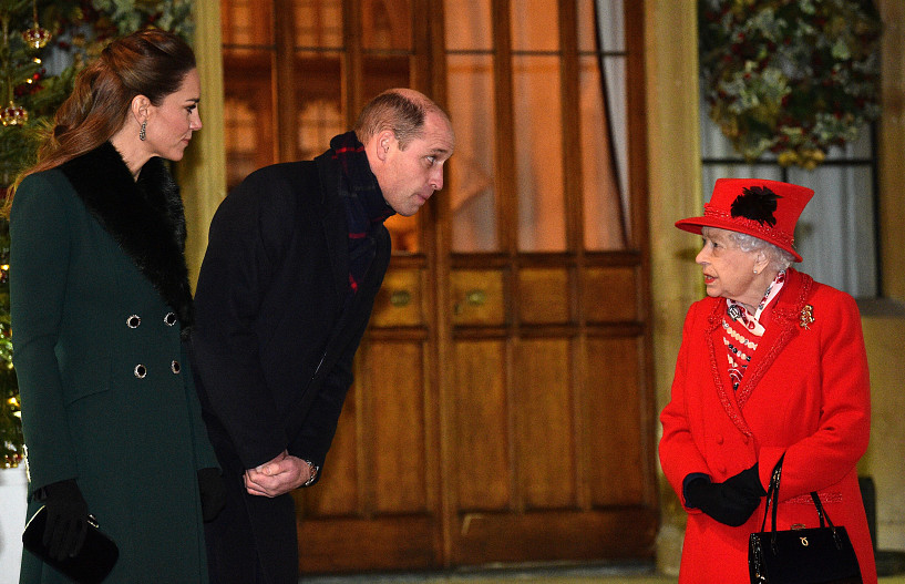 Кейт Миддлтон, принц Уильям и королева Елизавета II