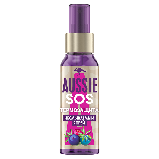 Sos-термозащита несмываемый спрей для волос, Aussie