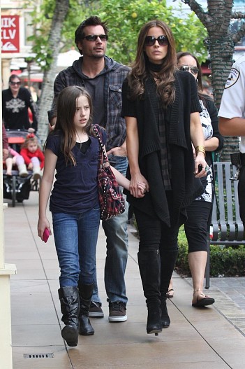 Кейт с бывшим мужем Леном Уайзманом и дочерью Лили Мо, 2010 год