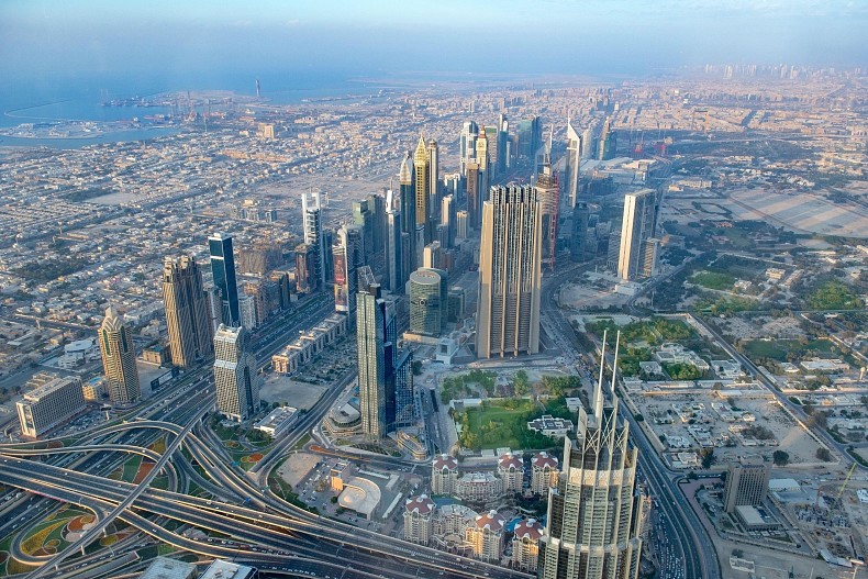 Вид со смотровой площадки Бурдж-Халифа, Дубай