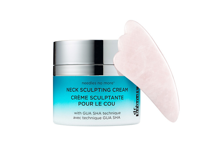 Камень гуаша и скульптурирующий крем для шеи Needles No More, Dr. Brandt.