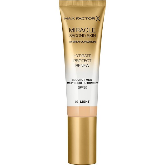 Тональная основа Miracle Second Skin, тон 003, Max Factor.