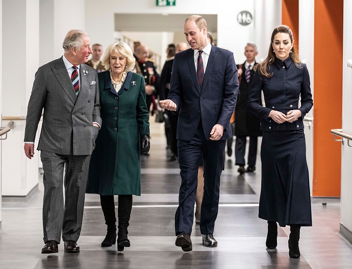 Принц Чарльз и герцогиня Камилла, принц Уильям и Кейт Миддлтон