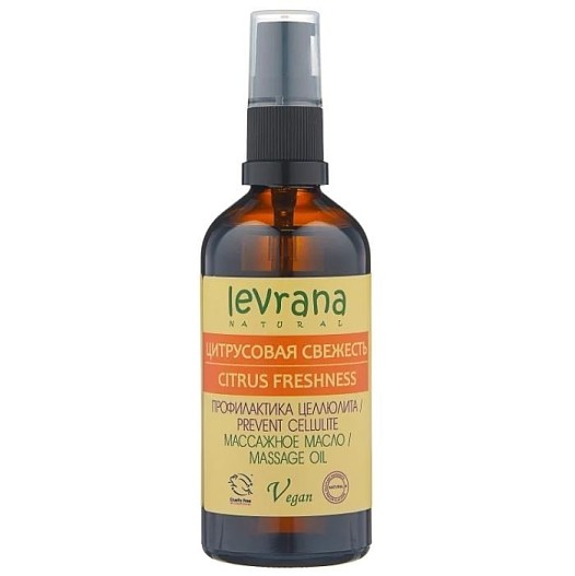 Массажное масло для профилактики целлюлита «Цитрусовая свежесть», Levrana
