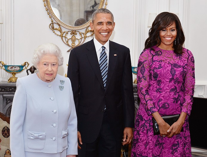 Королева Елизавета, Барак и Мишель Обама