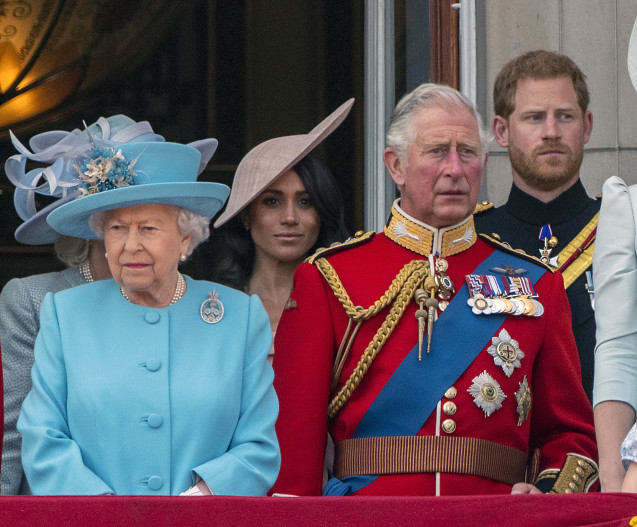 Елизавета II, принц Чарльз, Меган Маркл, принц Гарри