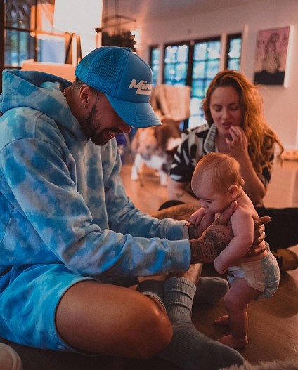 Пол Хури и Эшли Грин со своей дочерью