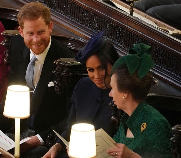 Принц Гарри,&nbsp;Меган Маркл и принцесса Анна