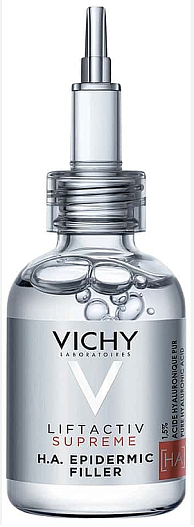 Гиалуроновая сыворотка-филлер пролонгированного действия для сокращения  морщин и восстановления упругости кожи Supreme H.A. Epidermic Filler, Liftactiv, Vichy.