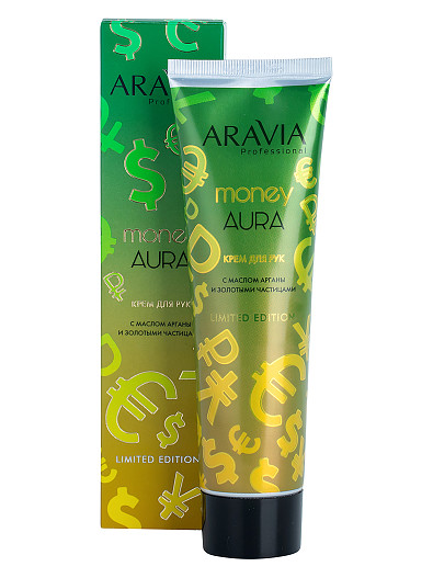Aravia Professional Крем для рук Money Aura с маслом арганы и золотыми частицами