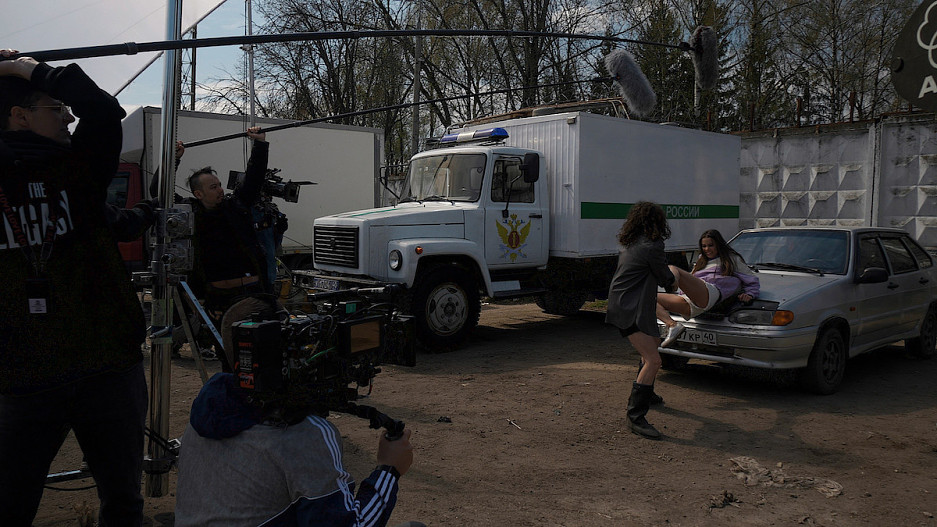 Кадр со съемочной площадки сериала Вика-Ураган