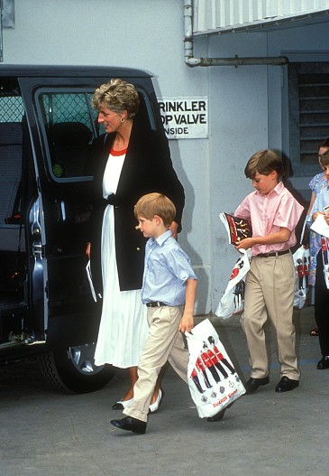 Принцесса Диана, принц Гарри и принц Уильям