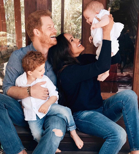 Принц Гарри и Меган Маркл с детьми