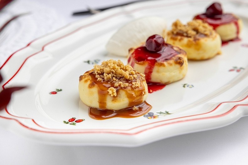 Сырники, ванильный крем