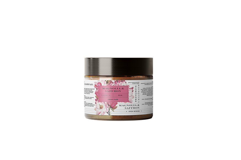 Pravilnaya Kosmetika Антивозрастной крем-флюид для лица с ниацинамидом, разглаживающий морщинки и улучшающий тон лица, Магнолия & Шафран