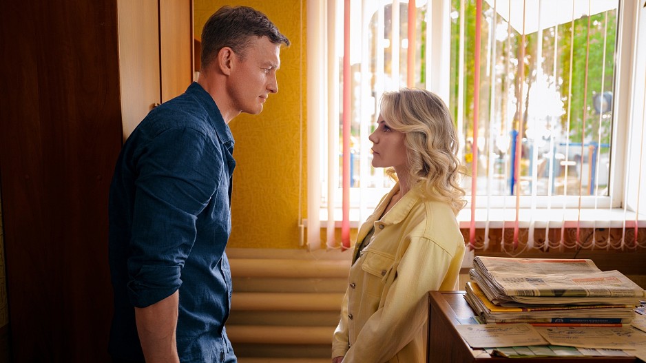 Пётр Рыков и Анастасия Рысева на съемках сериала «Кордон» 