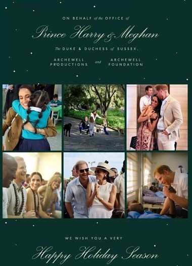 Рождественская открытка принца Гарри и Меган Маркл
