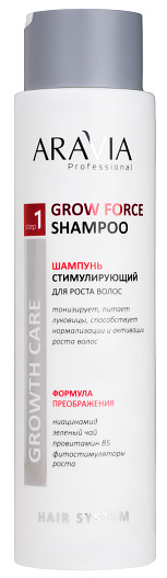 Шампунь стимулирующий для роста волос Grow Force Shampoo, Aravia Professional