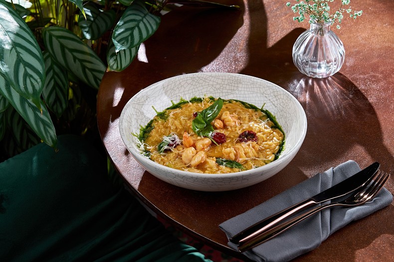 Орзо с креветками