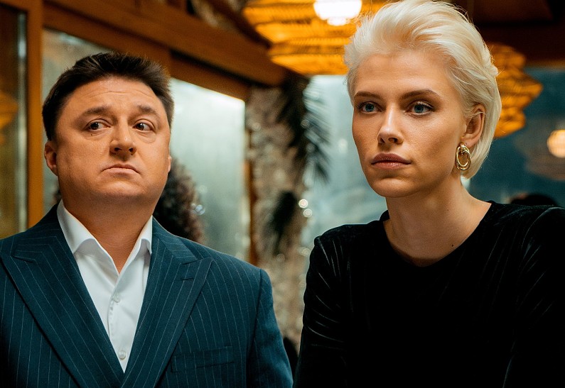 Николай Фоменко, Максим Лагашкин, Снежана Самохина на съемках сериала «Красная Поляна»