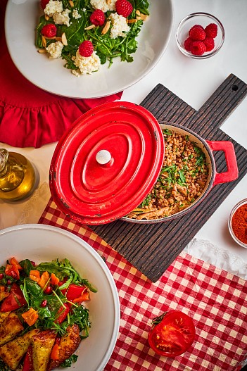 Гречневая каша с уткой и зеленым луком