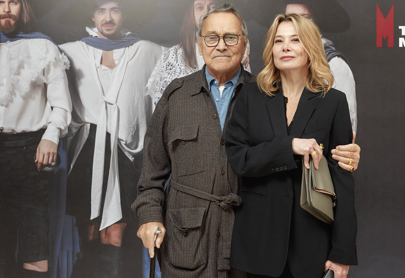 Юлия Высоцкая, Андрей Кончаловский, Екатерина Гусева на премьере спектакля «Три мушкетера»