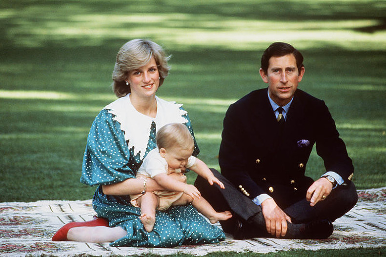 Принцесса Диана, принц Уильям, принц Чарльз