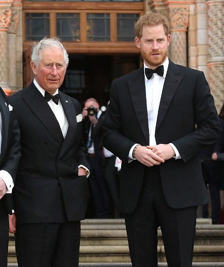 Король Карл III и принц Гарри