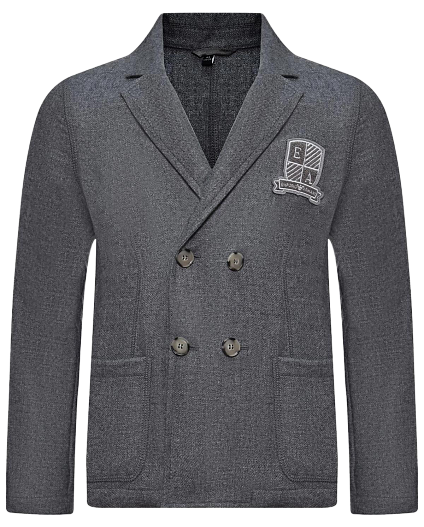 Пиджак двубортный с гербом и логотипом Emporio Armani