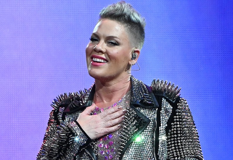 Пинк появилась на ковровой дорожке с дочерью и сыном