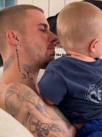 Джастин Бибер с сыном