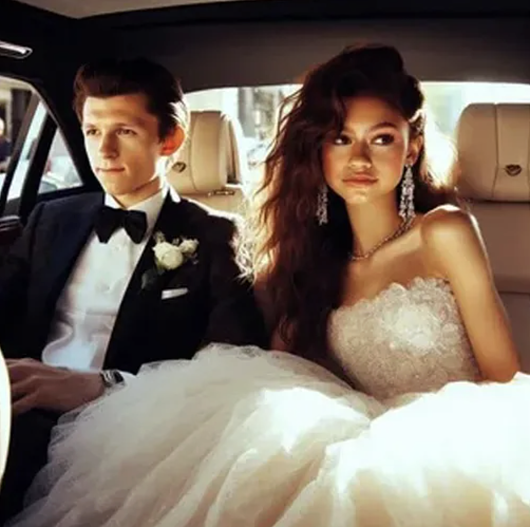 Том Холланд и Зендая на снимках ИИ