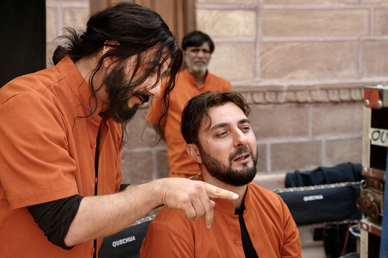 Михаил Галустян и Демис Карибидис на съемках фильма&nbsp;«Королёк моей любви»&nbsp;