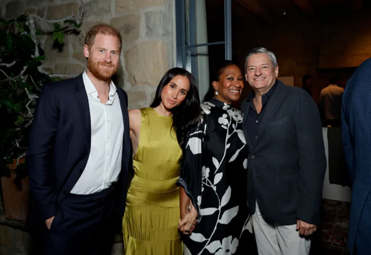 Принц Гарри, Меган Маркл, Николь Авант и Тед Сарандос